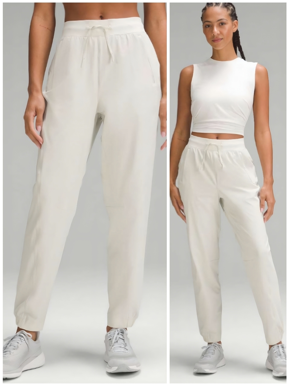 Lululemon License to Train High Rise Cream Jogger Pants, 10